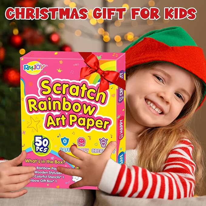 Rainbow Scratch Off Paper for Kids: Easter Crafts Gifts for Kids 60pcs Magic Arts Supplies for Age 3-12 Teen Toys Games for Valentines Birthday Christmas Basket Stuffers |Party Favors(Girls)