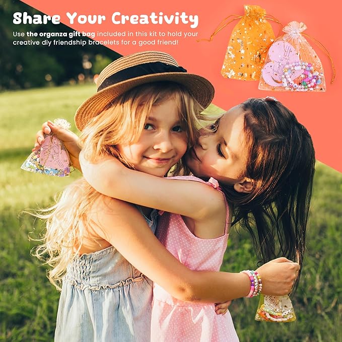 Paodey Girls Gifts Bracelet Making Kit, 20 Colors Polymer Clay Beads with Charms Arts and Crafts Kit Jewelry Making Set Birthday Gift Idea Girl Toys Gifts for Kids Ages 6-13