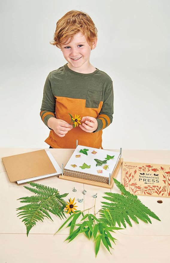 Tender Leaf Toys - My Botanical Press - 8.3 x 8.3 Inch 10 Layers Flower Press, DIY Dried and Preserved Flowers and Leaves, Plants Art & Crafts kit - Age 3+