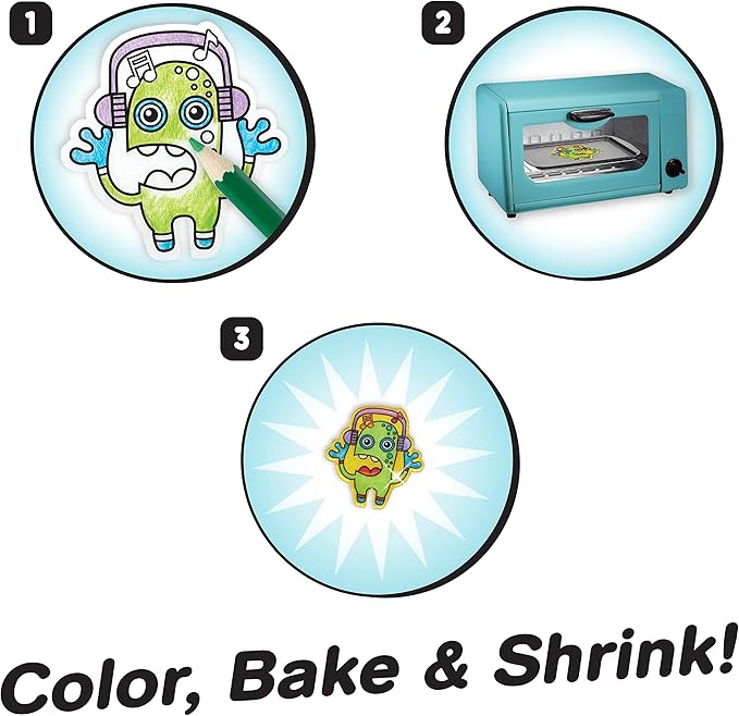 Just Play Shrinky Dinks Cool Stuff Activity Set, 51-piece set, Kids Art and Craft Activity Set, Kids Toys for Ages 5 Up