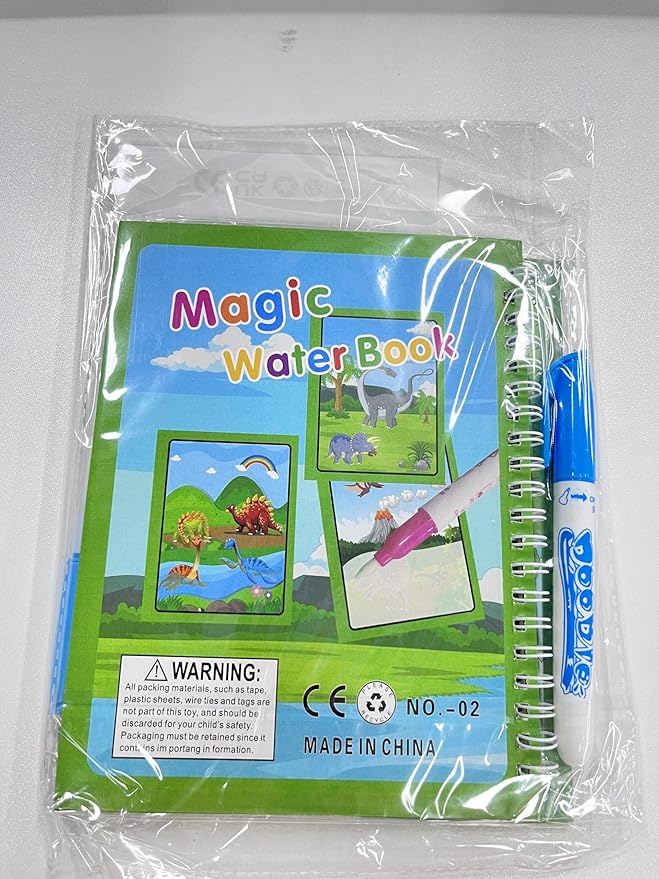 OSDUE 2 Pack Water Coloring Book for Toddler, Water Painting Book for Toddlers, Paint with Water Books, Educational Learning Doodle Toy, Reusable No-Mess Art Book Travel Toys & Xmas Gift for Kids