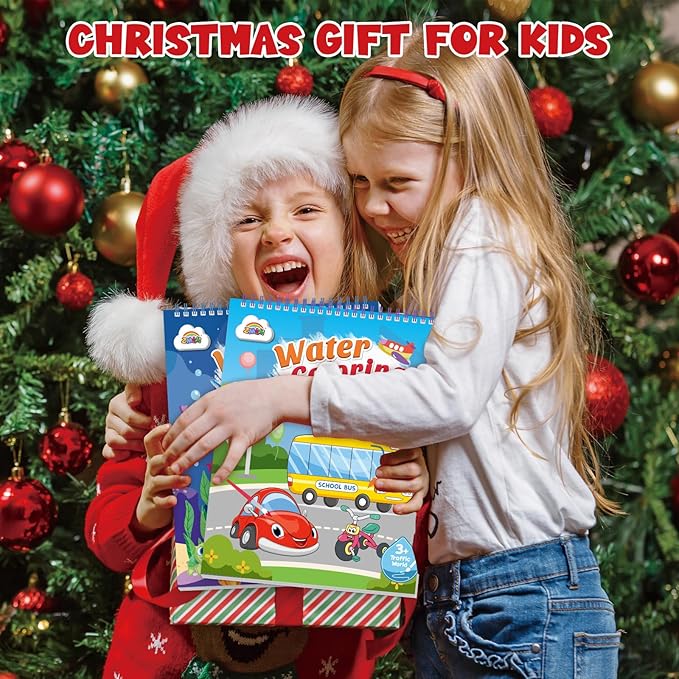 ZMLM Paint with Water Books for Kids - Easter Basket Stuffers Mess Free Coloring Activity for Toddlers - Arts & Crafts Gifts Toys for Valentines Birthday Christmas Boy Girls Ages 4 5 6 7 8(Traffic)