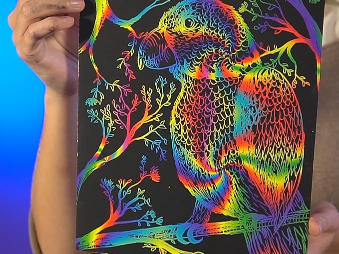 Marvin's Magic - Super Bright Scratch Art - x48 Premium Magic Scratch Boards - Scratch Art Kit with Black Scratch Paper & Rainbow Scratch Paper - Scratch Art for Kids