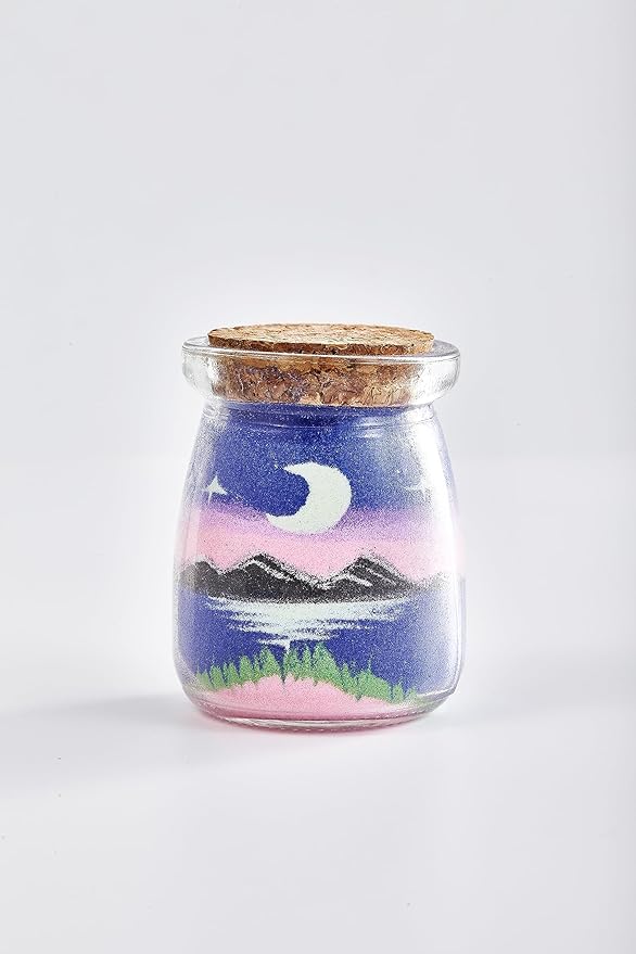 YUANLUGV Sand Art Bottles, Colored Sand with Luminous Sand Art Crafts Gift for Kids, Elegant and Exquisite Sand Art Craft Bottle,Gifts for Girls Boys Kids Women Birthday (E)