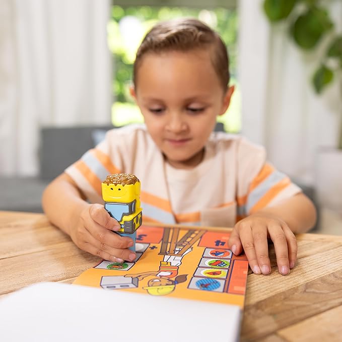 Melissa & Doug Sticker Wow!™ 24-Page Activity Pad and Sticker Stamper, 300 Stickers, Arts and Crafts Fidget Toy Collectible Character – Bulldozer