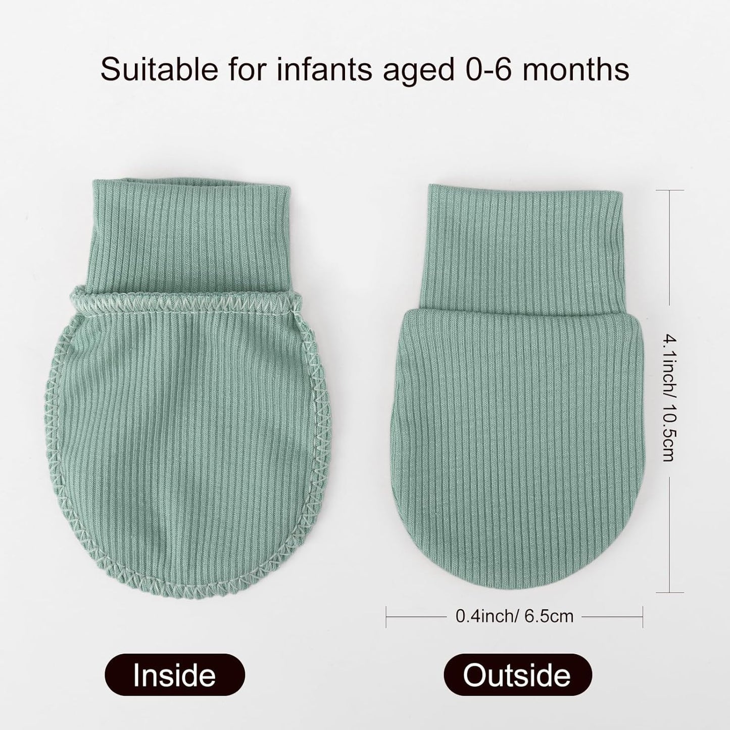 BQUBO 6 Pairs Newborn Baby Boys Girls Mittens 0-6 Months Unisex-Baby Infant Mittens Elastic No Scratch Wrist Gloves