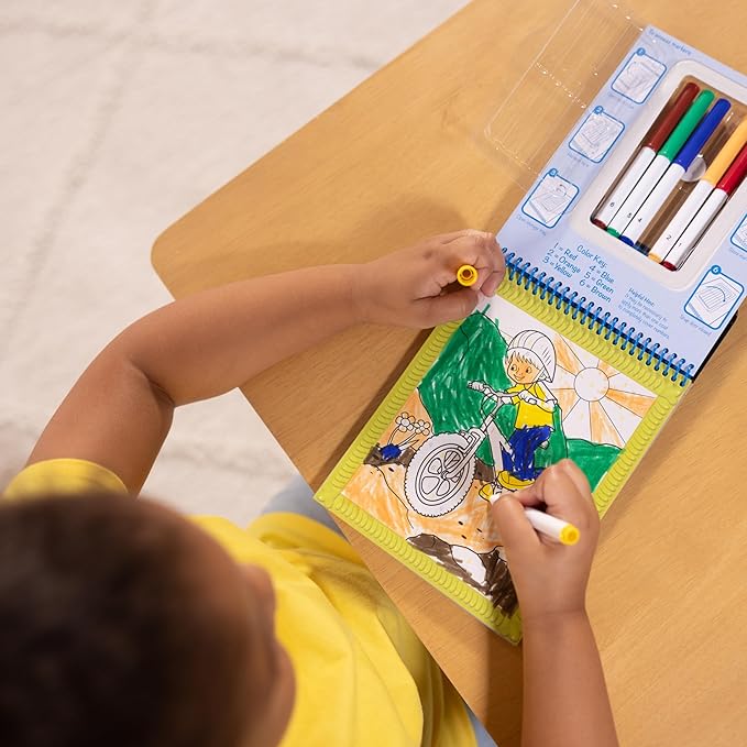 Melissa & Doug On the Go Color by Numbers Kids' Design Boards: Playtime, Construction, Sports, and More - Party Favors, Stocking Stuffers, Travel Toys, Coloring Books For Kids Ages 5+