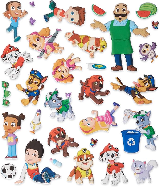 Melissa & Doug PAW Patrol Restickable Puffy Stickers 3-Pack – Adventure Bay, Jake’s Mountain, Jungle - PAW Patrol-Themed Resuable Sticker Activity Sets For Kids