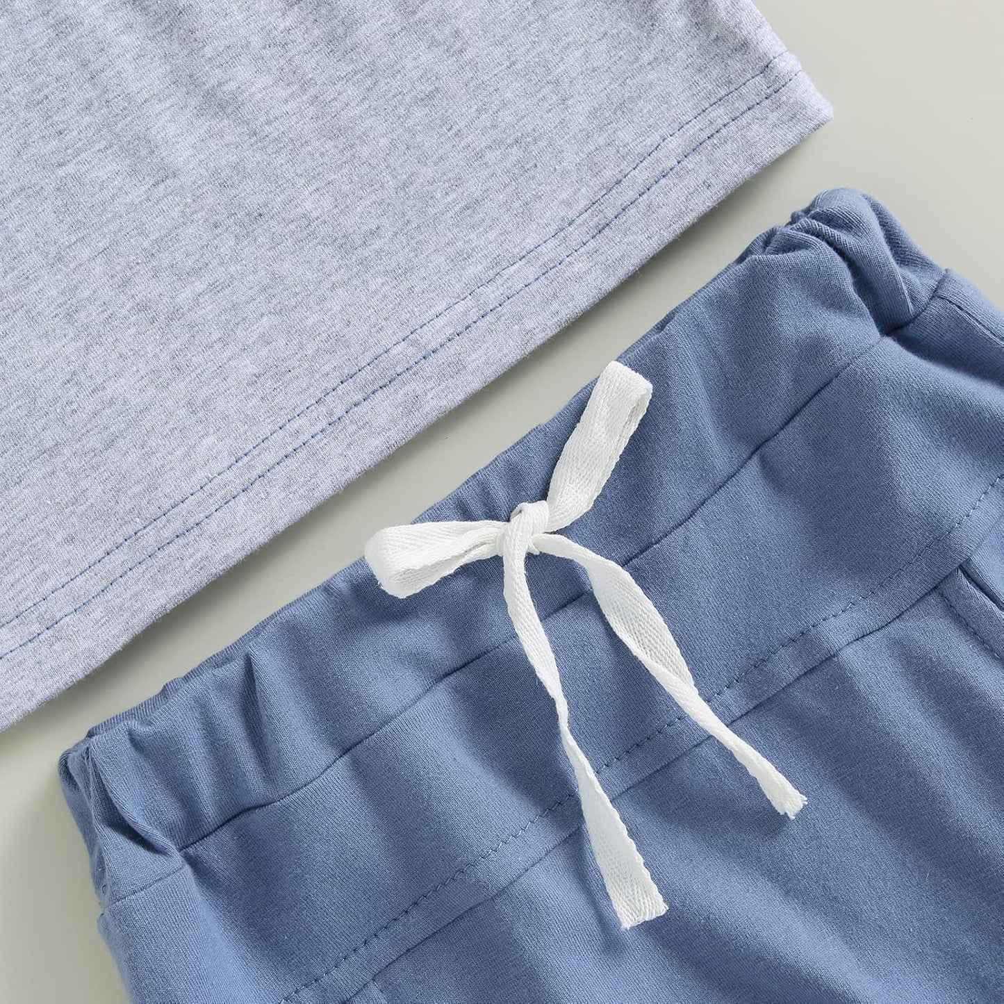 fhutpw Baby Toddler Boy Clothes Summer Outfits 6 12 18 24 Months Patchwork Short Sleeve T Shirt & Shorts Sets with Pockets