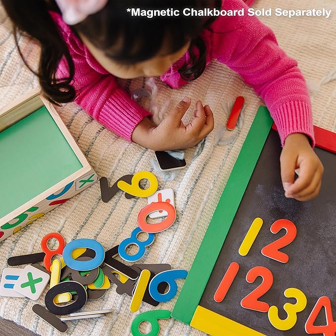 Melissa & Doug Deluxe Magnetic Letters and Numbers Set With 89 Wooden Magnets Alphabet Letter Magnets, Number Learning Toys For Preschoolers And Kids Ages 3+