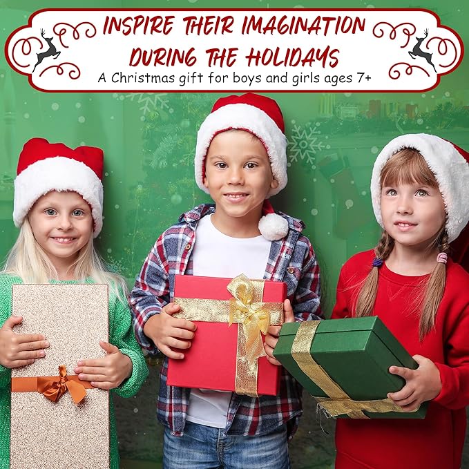 MOMOTOYS Sewing Kit for Kids, Fun & Educational Christmas Sew Craft Set for Boys and Girls Ages 8-12, Complete Beginner Sewing Kit with Felt Plushie for Creative DIY Projects