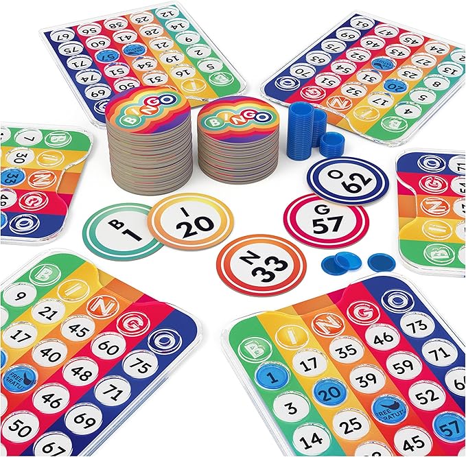 Pack & Go Bingo Game from Spin Master Games Outdoor Games Kids Games Yard Games Portable Rainbow Bingo Chips Games for Adults and Kids Ages 8 and up