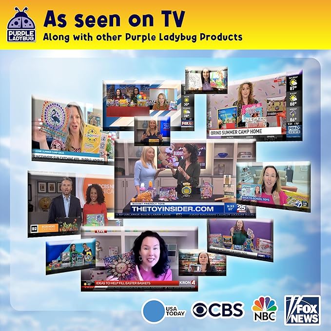 PURPLE LADYBUG Sungemmers Window Art Suncatcher Kits - Valentines Day Gifts for Kids, Easter Basket Stuffers, Crafts for Kids Ages 4-12, Fun Toys for Girls & Boys Ages 6 & Up