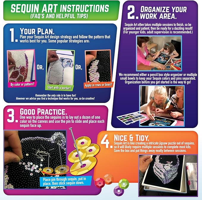 Sequin Art 3D, Cat, Sparkling Arts and Crafts Kit; Creative Crafts for Adults and Kids