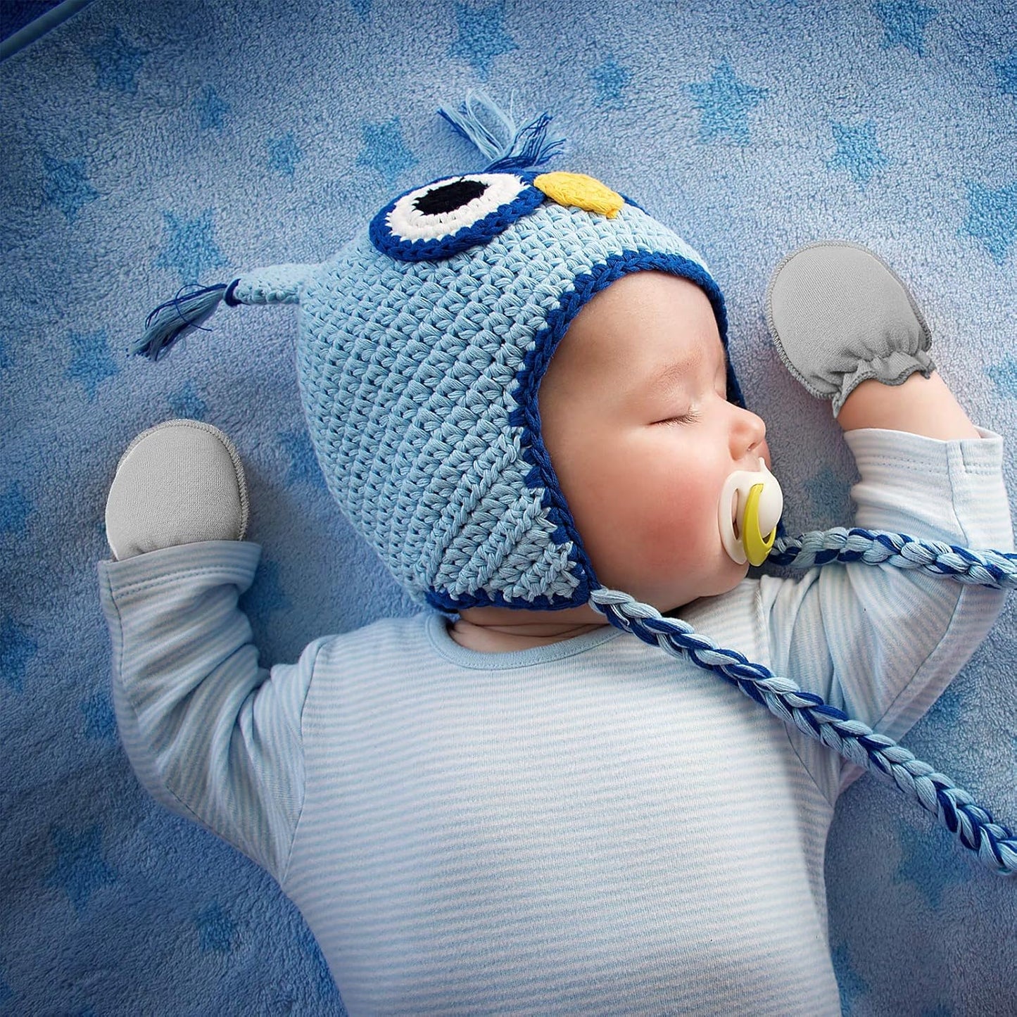 Syhood 6 Pairs Newborn Baby Mittens Cotton No Scratch Infant Gloves Mitten for Baby 0-6 Months Boys Girls