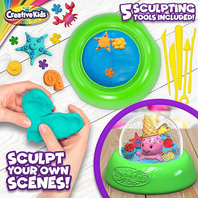 Make Your Own Water Globe Craft Kit for Kids – DIY Crafts Boys Girls Snow Globe Making Kit for Children - Under Sea Inspired Collectible Dog Dinosaur Unicorn Ice Cream Figurines Ages 4+