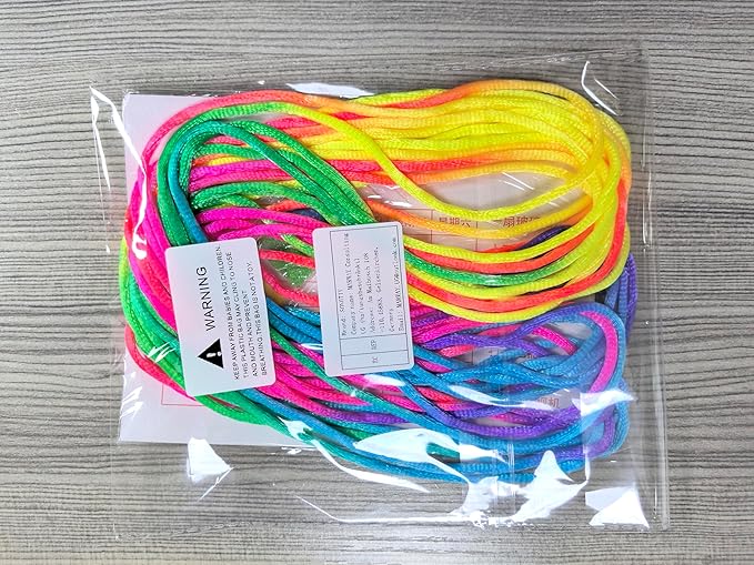 SONGTIY 6PCS Cats Cradle String, 65 Inch Long Rainbow Colourful Finger Rope, Chinese Finger String Games Toy for Kids, Adults, Children's Day, with A Sand Painting