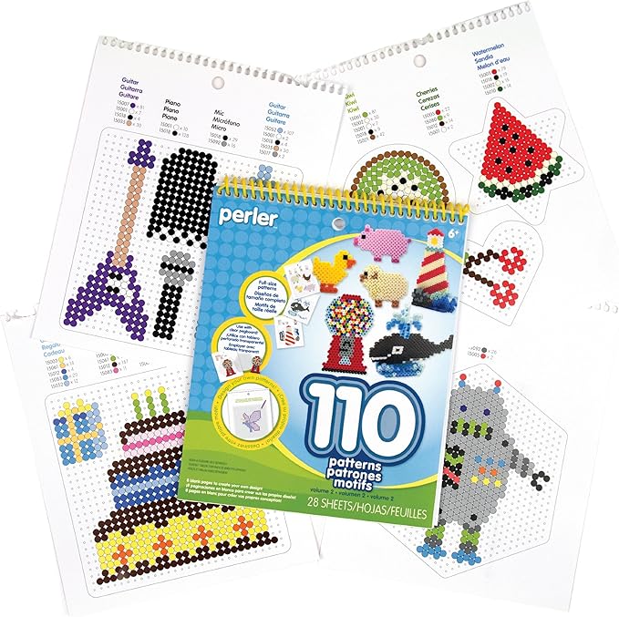 Perler Beads Patterns and Craft Idea Book, 28 pgs