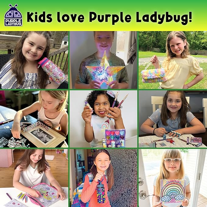 PURPLE LADYBUG Silver Holographic Scratch Art Mini Notes - Scratch Art Notes for Kids, Kids Games, Craft for Kids Summer Activities, Airplane Activities for Kids Ages 4-8, Camping Games for Kids