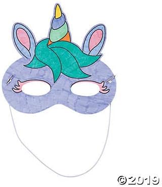 Color Your Own Unicorn Mask 1Dz - Crafts for Kids and Fun Home Activities