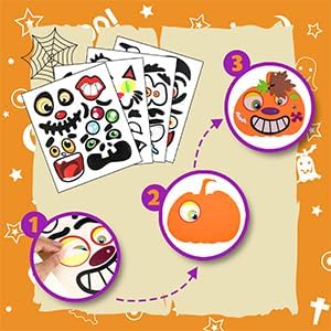 Thanksgiving Pumpkin Foam DIY Craft Set,330 Pc Fall Pumpkin Ghost Spider Bat Autumn Pumpkins Crafts Favors Supplies for Kids DIY, Halloween Witch Craft Kit for Kid Classroom Party Activities