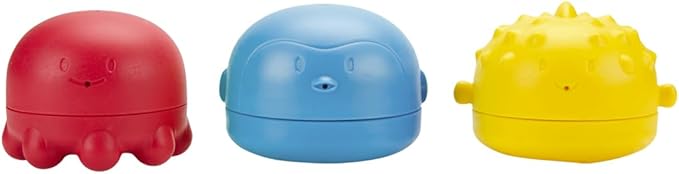 Ubbi Squeeze and Switch Silicone Bath Toys for Toddlers and Baby, Colorful Mix and Match Baby Bath Accessory, Water Toys for Toddler Bath Playtime, Set of 3