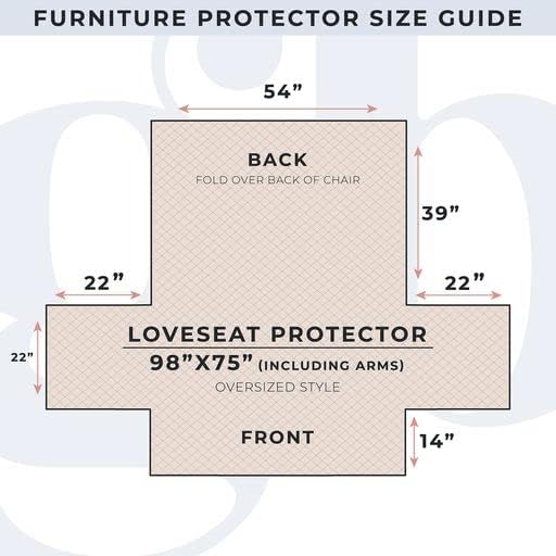Medallion Stitched Solid Furniture Protector Stain Resistant Durable Furniture Protector Elenor Collection (Loveseat, Wine/Light Grey)