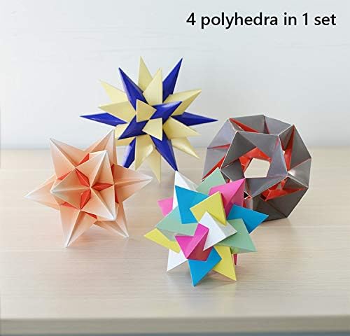 Polyhedra Magic Edges. Set #5 / 3D Paper Model Kits. The Most Difficult Polyhedra of Magic Edges Collection: Great Icosahedron, Compound of Five tetrahedra