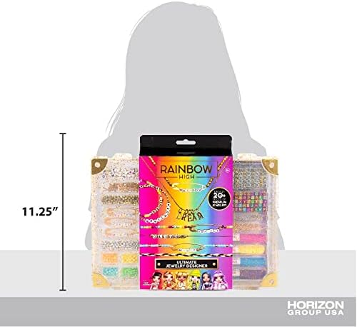 Rainbow High Ultimate Jewelry Designer, DIY Jewelry Making Kit, Design 20+ Pieces of Jewelry, Great Weekend or Sleepover Activity for Girls, Bead Kit for Kids Teens & Tweens Ages 8, 9, 10, 11