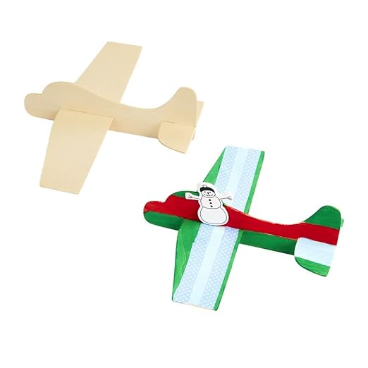 Colorations® Decorate Your Own Wooden Model Airplanes, Set of 12, Create Unique & Personal Designs, Fun Kids Craft Project, Craft Project for Boys & Girls, Decorate & Play Craft