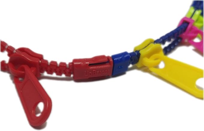 UpBrands Quiet Prizes for Kids Classroom Double Tour Zipper Bracelets, School Rewards, Party Favors for Kids, Goodie Bags, Easter Egg Basket Stuffers (Unicolor)