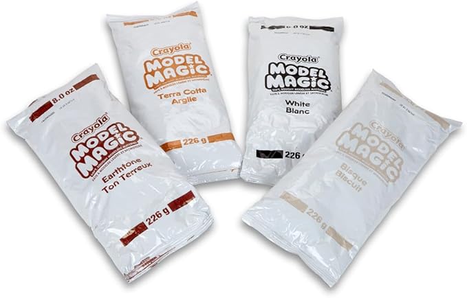 Crayola Model Magic Naturals, 4 Packs (8oz ea), Bulk Modeling Clay Alternative, Craft Supplies for Classrooms, 2 lb. Bucket