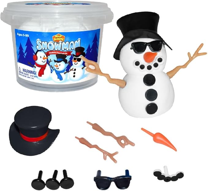 Snowman Craft Kit 3 Pack – Build, Play, and Display 3 Air-Dry Clay Snowmen All Christmas & Winter
