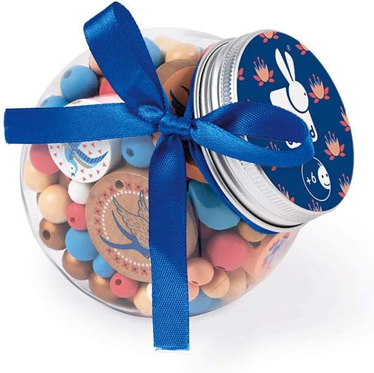 Janod Birdy Swallows Wooden 220 Beads Craft Set - Ages 6+ - J06671