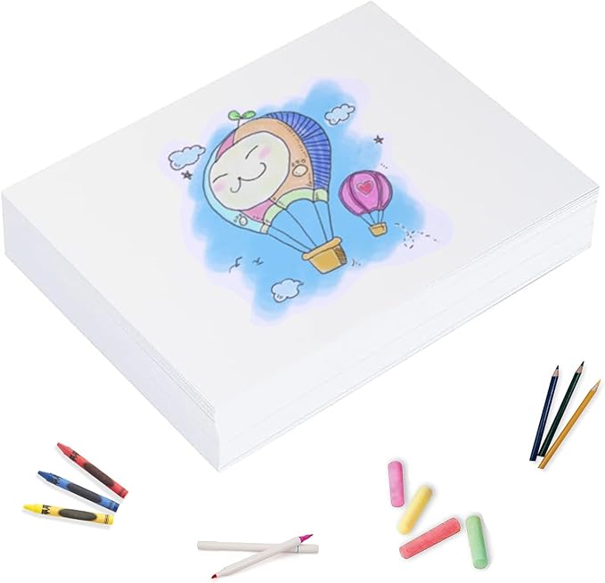 WAUPPY 12"x17" Sketch Drawing Paper 100 Sheets Art Craft Paper for Doodle, Kids Arts Supplies White Coloring Paper
