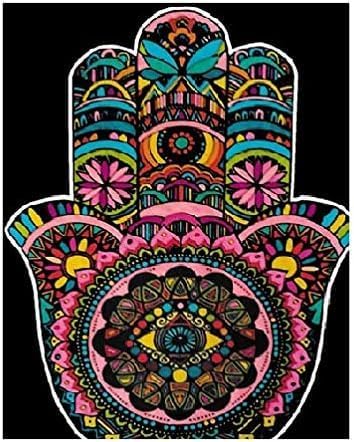 Hand of Fatima Velvet Coloring for Kids and Adults- Small Picture 11.75” x 8.25”- Ideal for Travel- Boys and Girls 3+