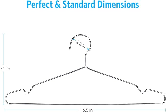 Fayleeko Wire Hangers Coat Hangers Strong Heavy Duty Stainless Steel Metal Hangers Ultra Thin Space Saving Clothes Hangers (30 Pack 16.5 Inch)