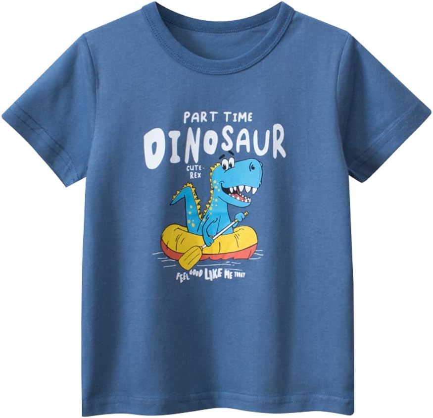 Boys' 4-Pack Excavator Short Sleeve Crewneck T-Shirts Top Tee Size 2-7 Years Toddler Boys' Value Pack Cotton T-Shirt