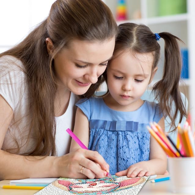 FQOVKYN 4 Packs Cute Animals Diamond Art Kits for Kids, DIY Cartoon Small Diamond Painting Kits for Kids Age 6-12, Diamond Art and Crafts Kits for Girls Boys Birthday Gift(6 * 6inch)