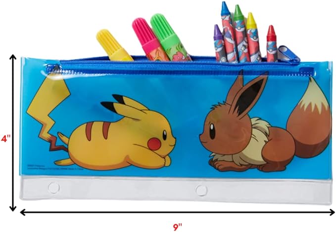 Innovative Designs Pokemon Kids Coloring Art and Sticker Set, 30 Pcs. & Craft Supplies with Pencil Case