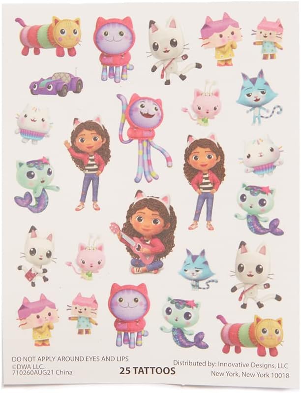 Innovative Designs DreamWorks Gabby’s Dollhouse Deluxe Activity Set with Carrying Tin, Coloring Sheets, Tattoos, Stickers, & Art Supplies