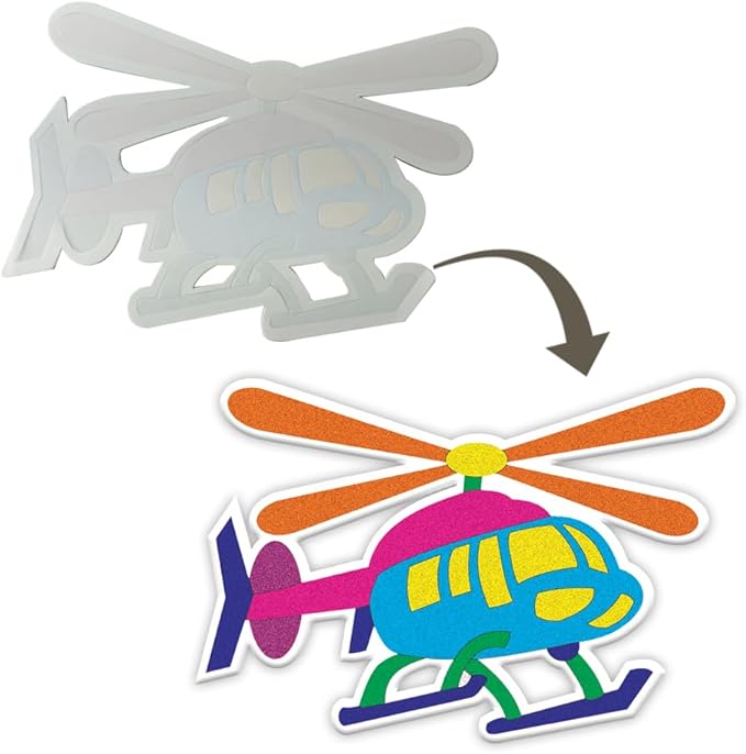 Toykraft Sand Art Kit, Toddler Craft for Kids 3 to 5, Peel and Stick Picture, Gift for Boys and Girls - Aircraft