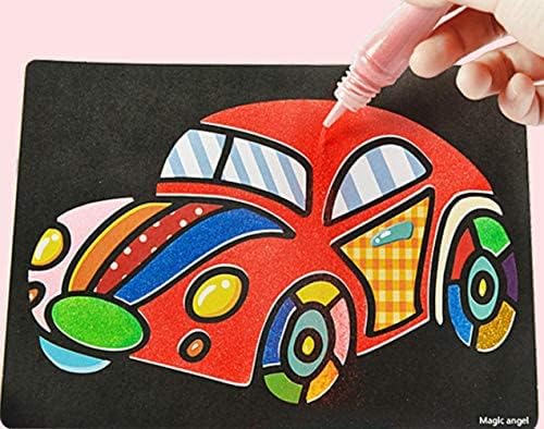 Mistari Peel and Sand Art Kits Sheets for Kids with 27 Sheets Sand Art Painting Cards and 2 Pcs Scratch Sticks Crafts (18 Colors+27 Sheets)