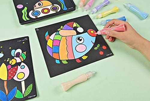 Mistari Peel and Sand Art Kits Sheets for Kids with 27 Sheets Sand Art Painting Cards and 2 Pcs Scratch Sticks Crafts (18 Colors+27 Sheets)