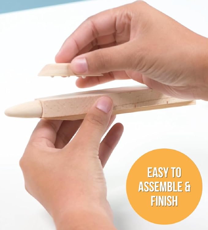 Goliath Wood Worx 2-in-1 Jet Fighter Project & Excavator Project - Make, Paint, Stick, Play - Wood Craft Kit