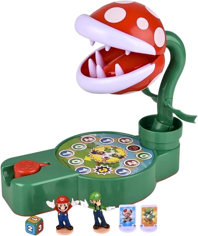 Super Mario Piranha Plant Escape! - Tabletop Action Game for Ages 4+ with 2 Collectible Super Mario Action Figures