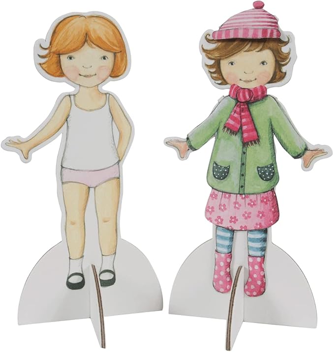 Tiger Tribe: Paper Dolls Kit - Vintage - Design & Dress 2 Paper Dolls, Includes Clothes You Color in, Colored Clothes, Stickers & Colored Pencils