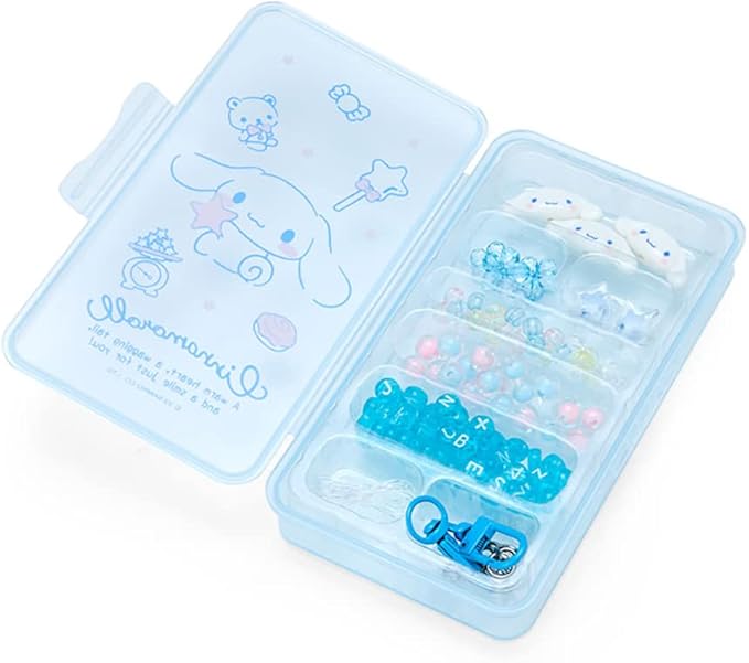 SANRIO Cinnamoroll Custom Bead Set - 107 Pieces - Acrylic - Round - DIY Jewelry Making Kit - Medium - Light Blue
