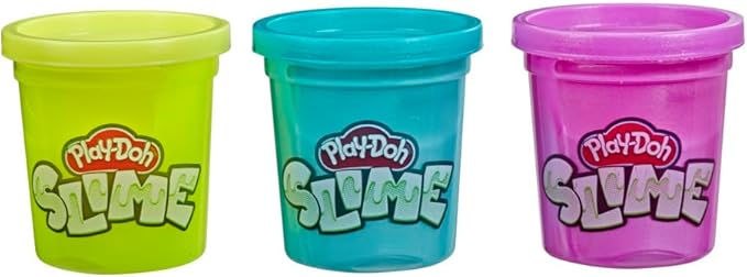 Play-Doh Brand Slime 3 Pack of Non-Toxic Slime - Yellow, Metallic Purple, & Metallic Teal
