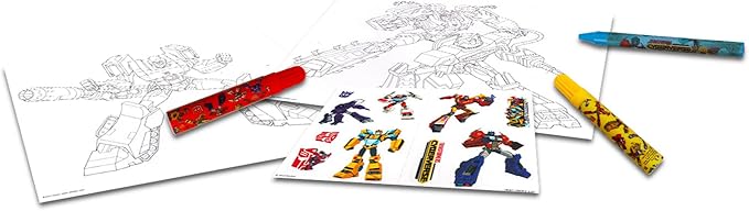 Transformers Art Set for Kids - 50 Pc Transformers Art Kit Bundle with Transformers Coloring Utensils, Paint, Art Pad, Stickers, More | Transformers Painting Kit for Boys